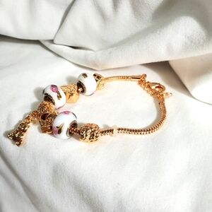 Rope Bracelet Faux Gold Golf Charms